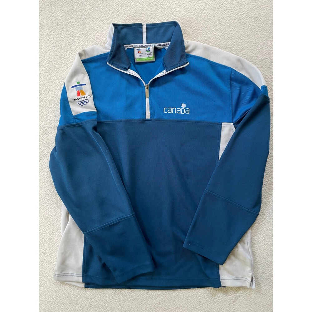 Elevate Mens Extra Large Pullover Blue Vancouver 2010 Olympic Canada Quarter Zip